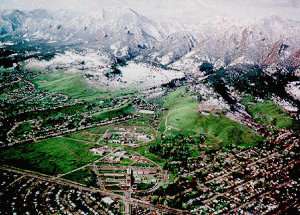Aerial view of the Boulder Laboratories campus